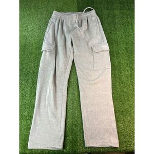 Umbro Soccer Baggy Mens Grey Cargo Sweatpants Drawstring Waist Logo Size M